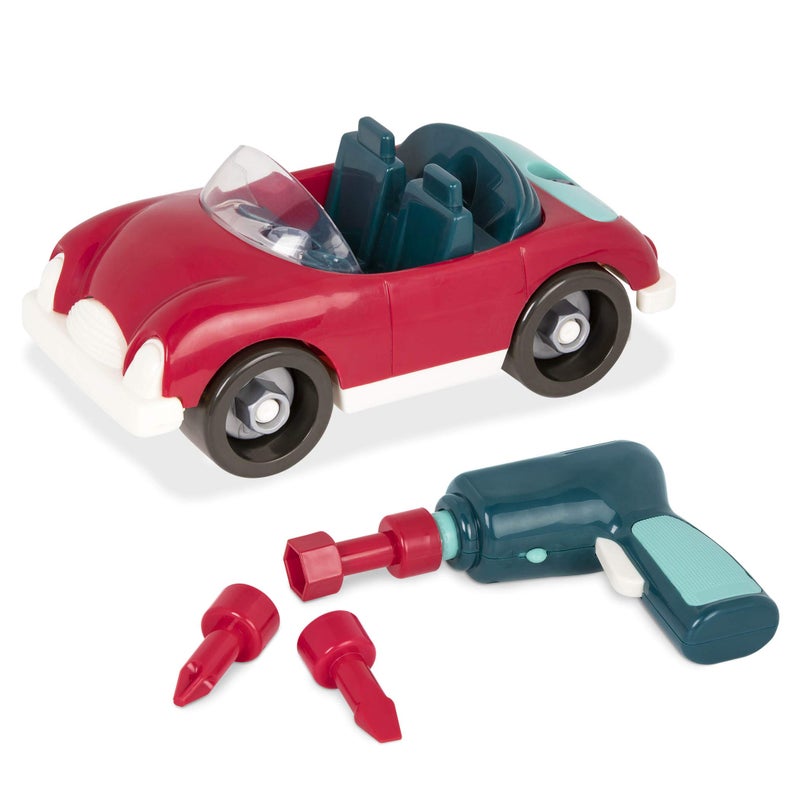 Battat â€“ Toddler Construction Toys â€“ Developmental Toy Vehicle Kit â€“ Sports Car Building Set â€“ Screwdriver and Tools â€“ 3+ Yearsâ€“ Take â€“ Apart Roadster, Red - Image 1